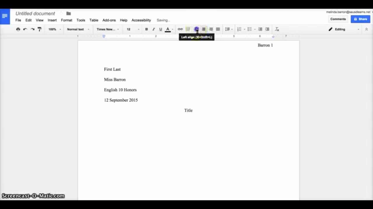 Google Docs Mla Template Stcharleschill Template