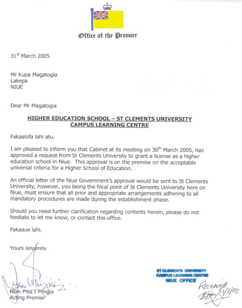 St Clements University Higher Education School Niue About Us