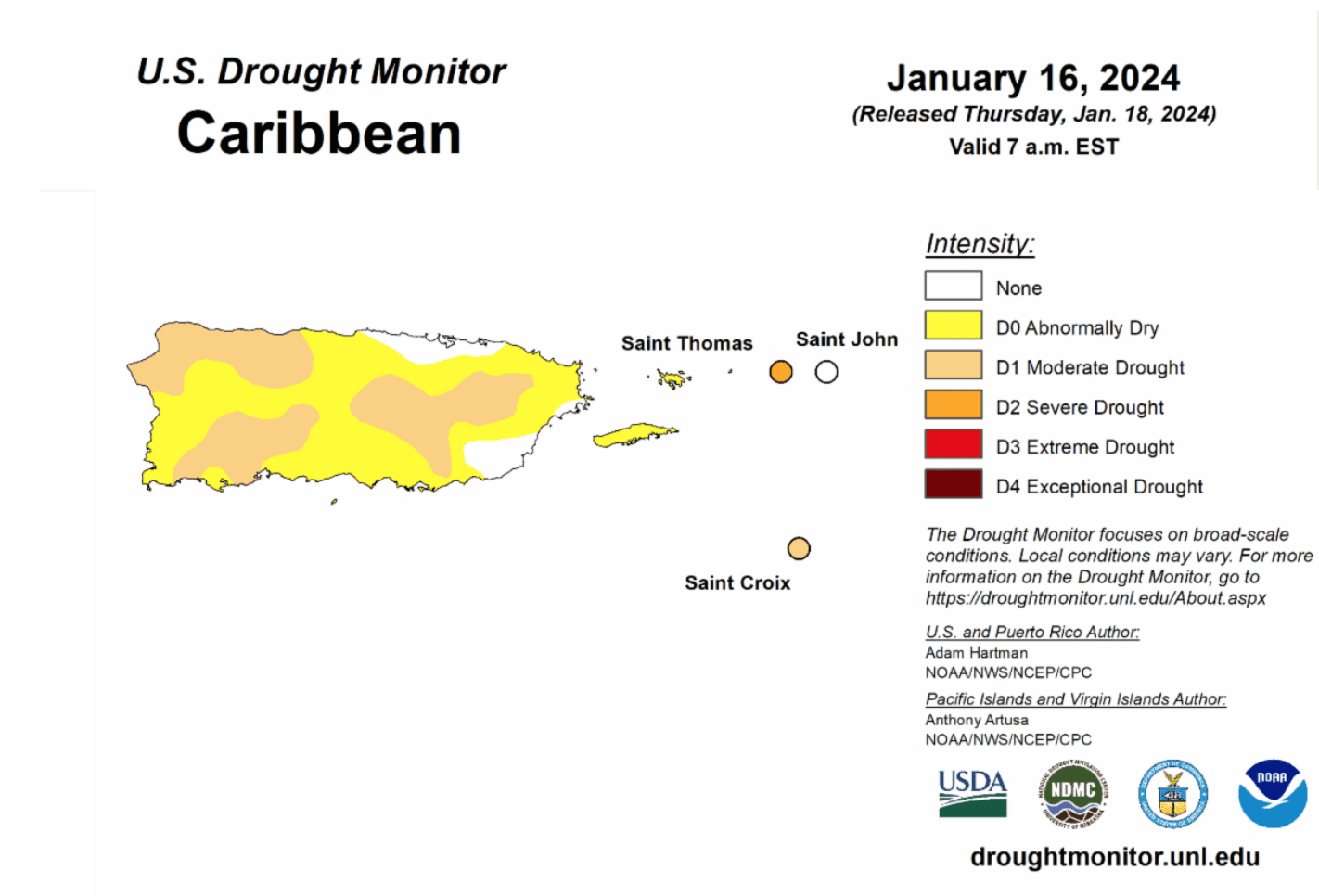 Drought Worsens Across the USVI and Puerto Rico; Conditions Forecast to