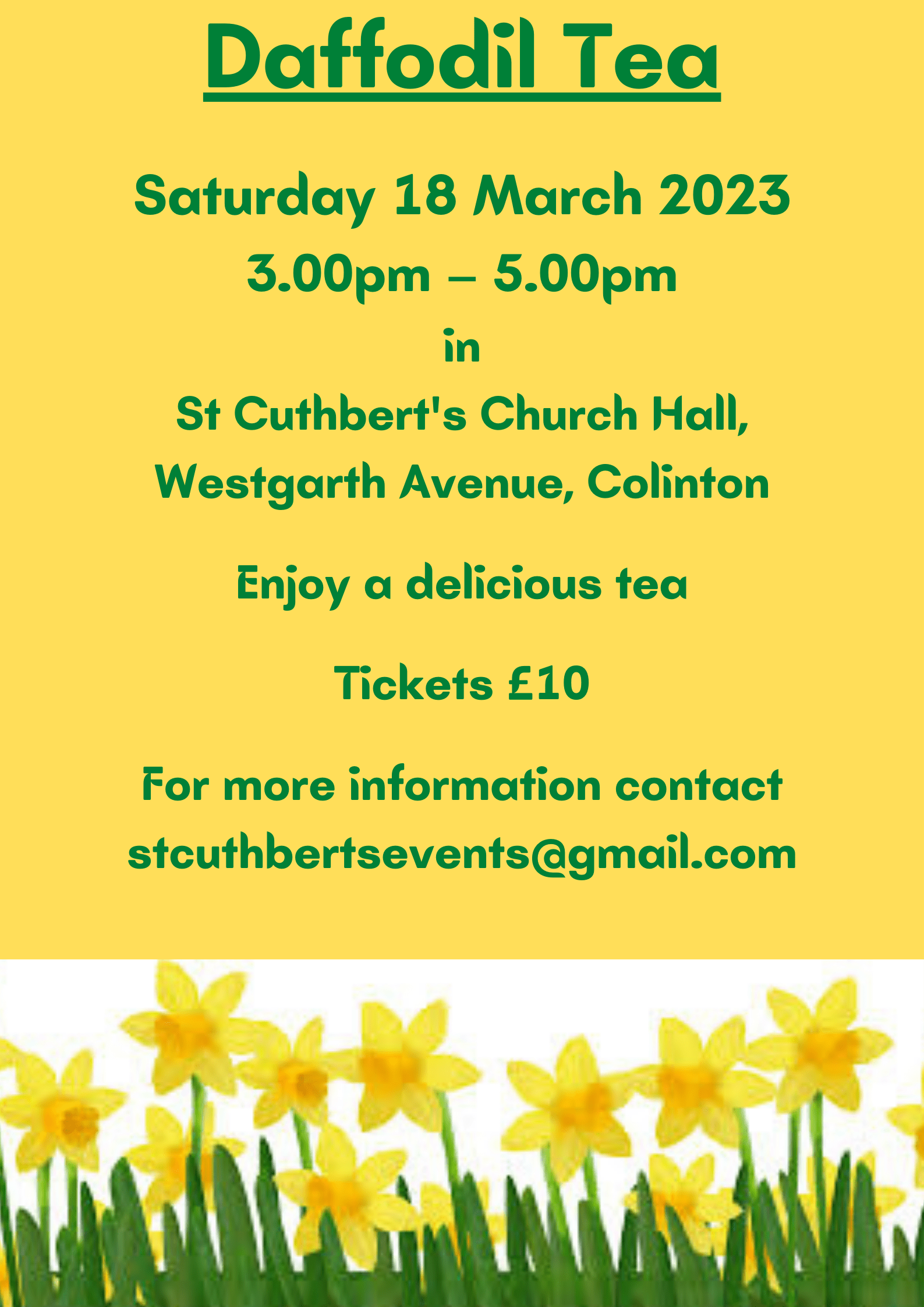 DaffodilTea St Cuthbert's Scottish Episcopal Church, Colinton