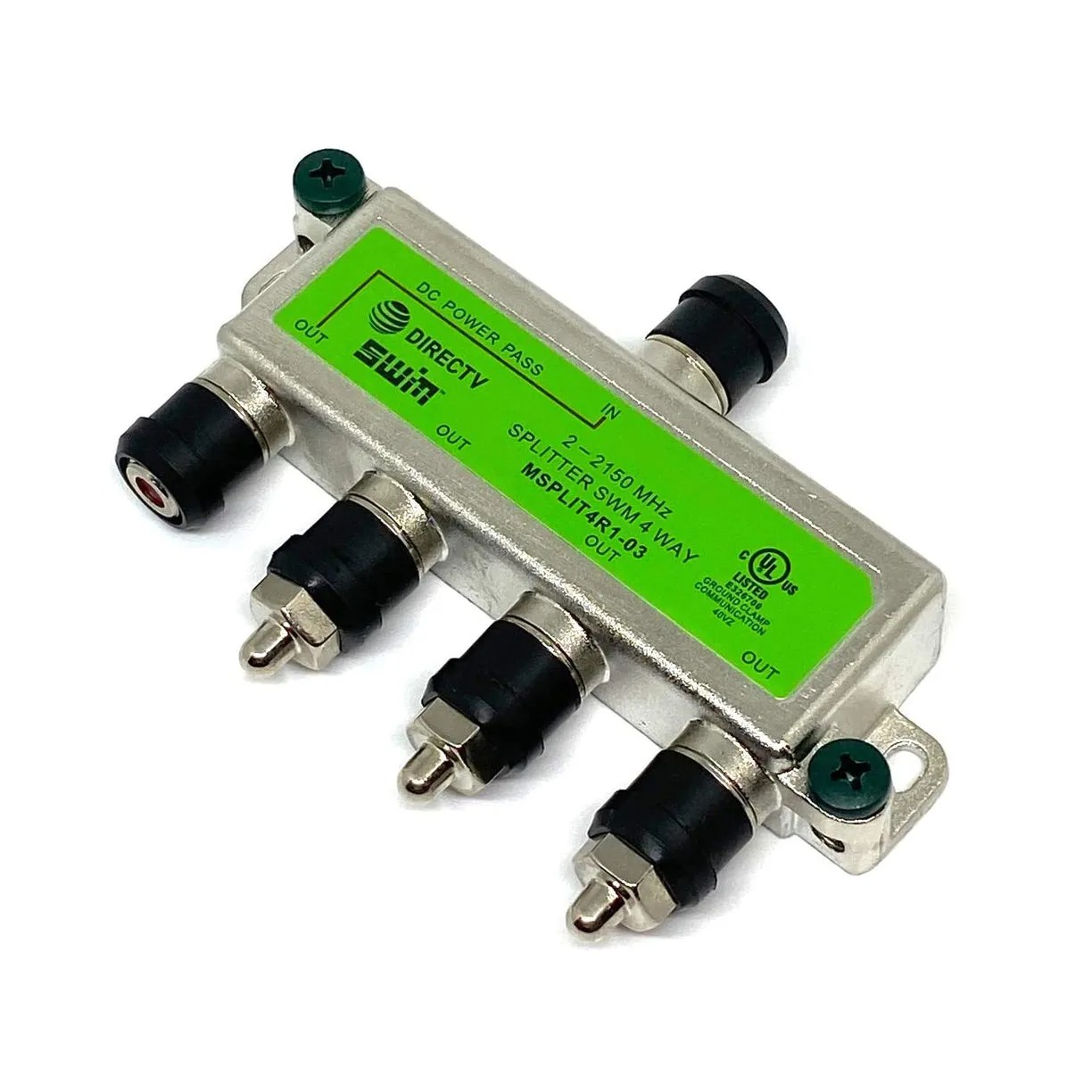 DIRECTV 4Way SWM 1 Port Power Passing Splitter (2 Pack) Stealth