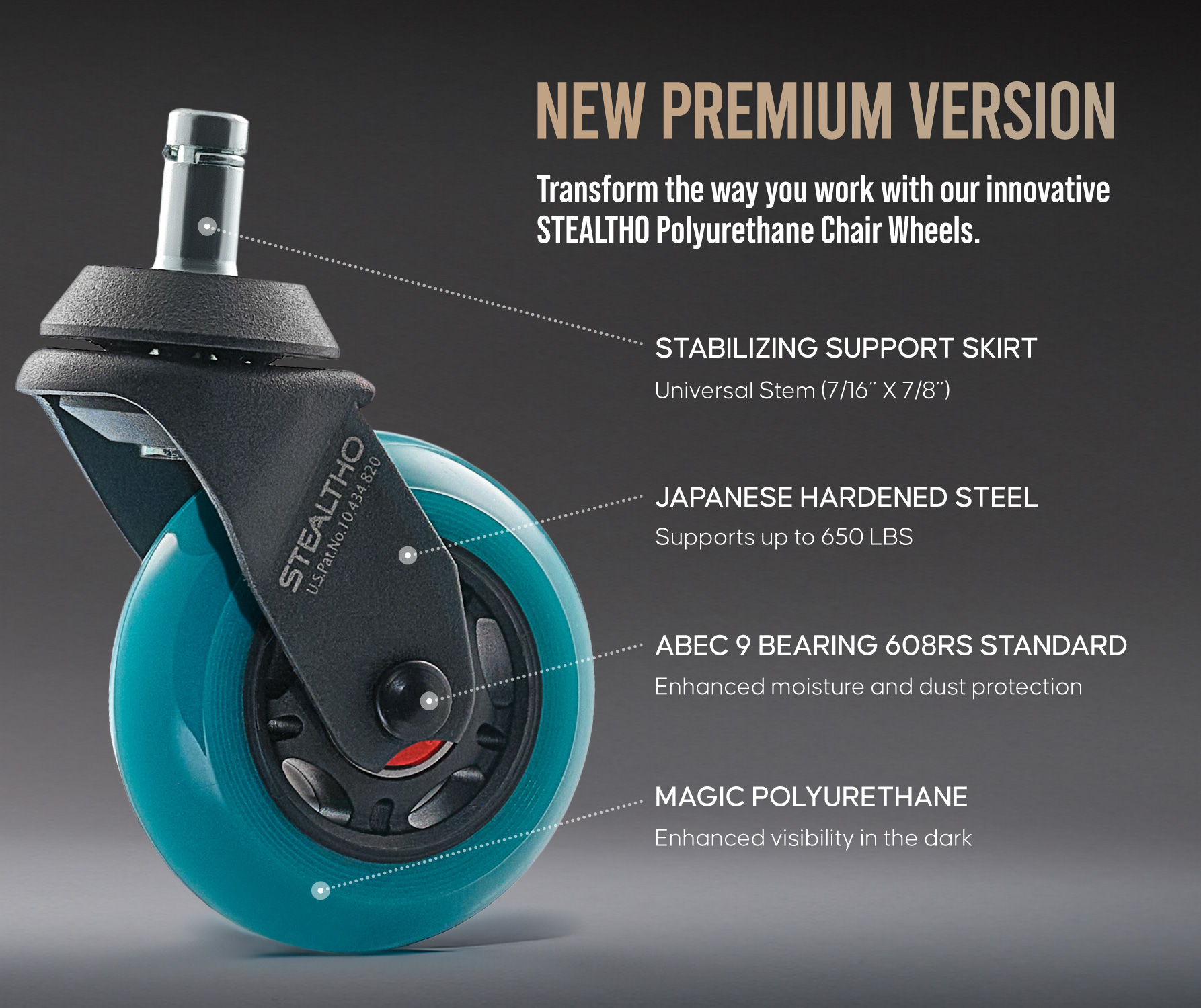 Chair Casters Office Chair Wheel Replacement by STEALTHO