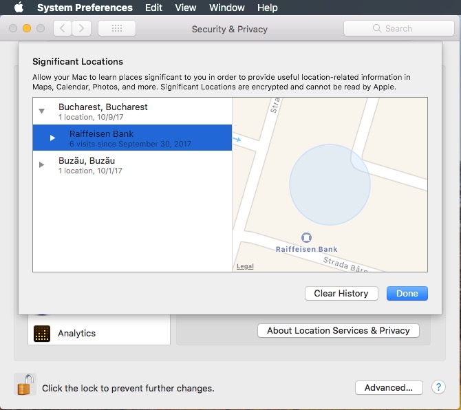macOS High Sierra "Significant Locations" or tracking the locations
