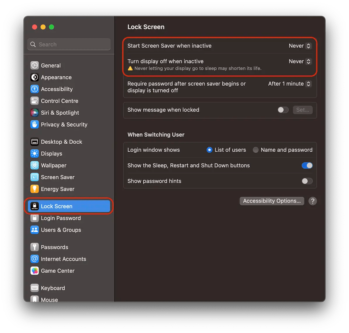 How do you disable Sleep mode on Mac (macOS Ventura)