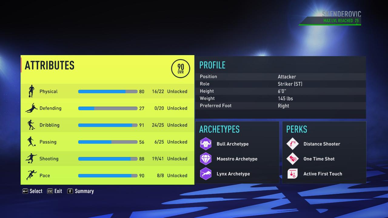 FIFA 22 90 Rating in Player Career Mode as ST SteamAH