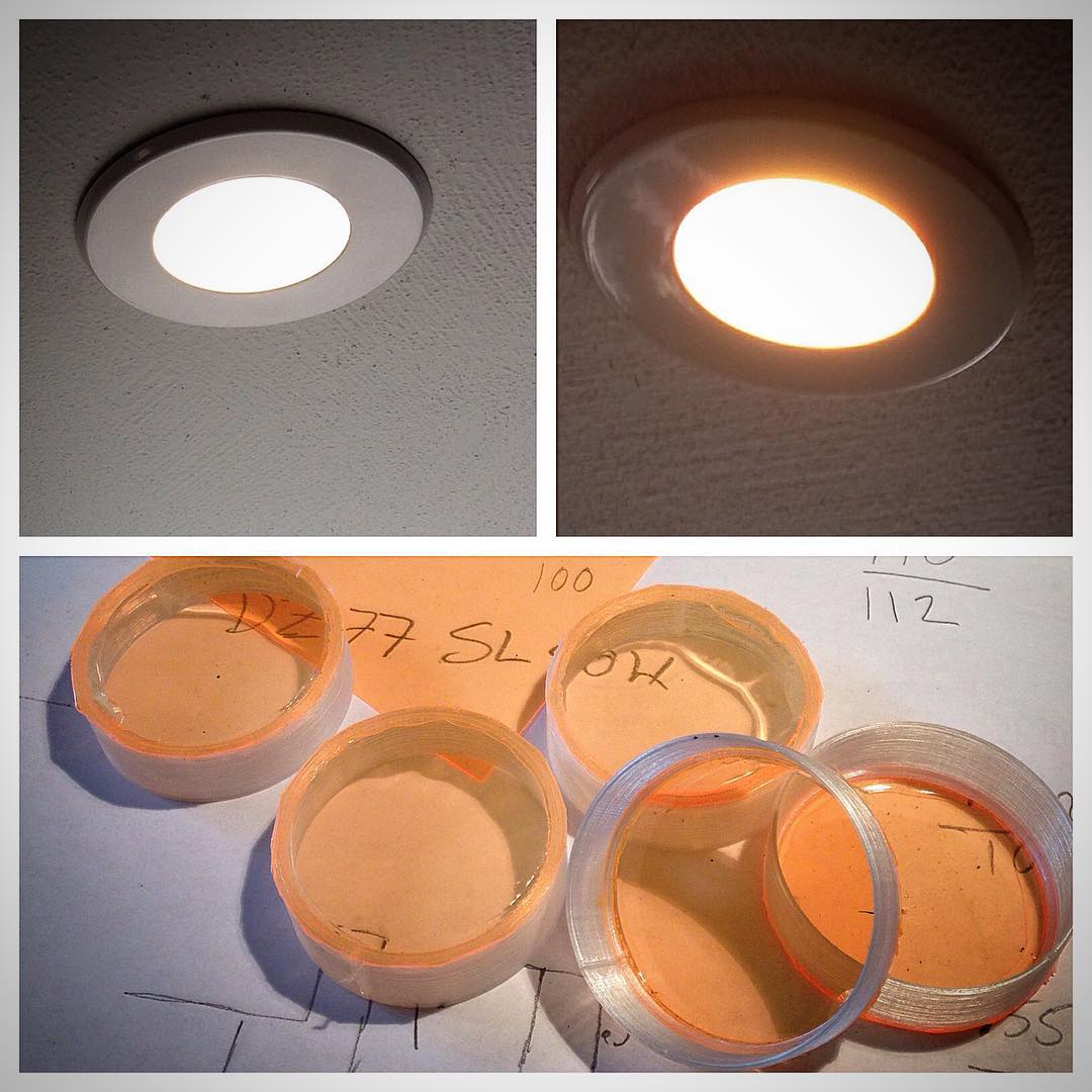 Tiny 3D printed theatrical compensating gels to color correct LED