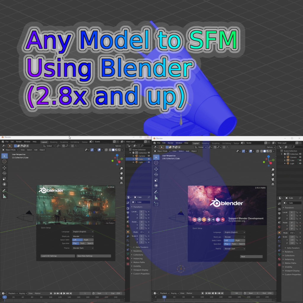 Any Model to SFM using Blender (2.8x and up) Part1 Import Models into