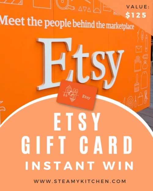 Etsy Gift Card Instant Win • Steamy Kitchen Recipes Giveaways
