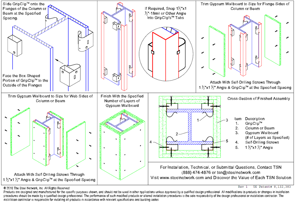 GripClip Light Steel Framing Studs & Connectors Steel Network