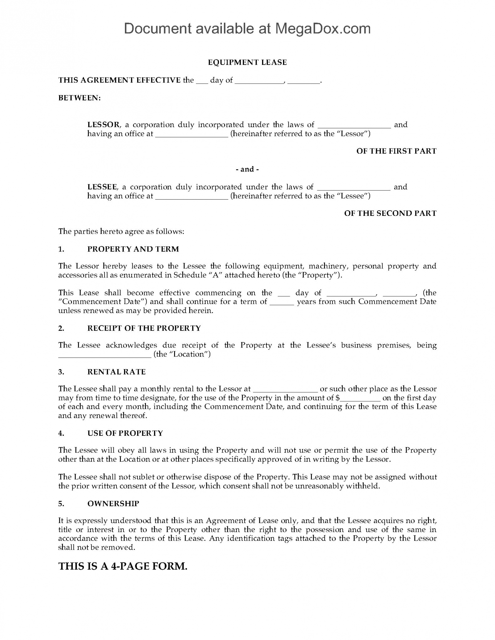 Old Contract Template