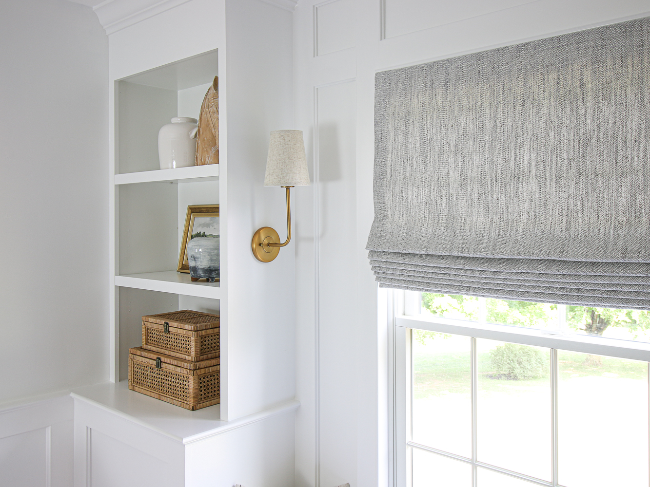 Custom Roman Shade With Willow Bloom Home Stefana Silber