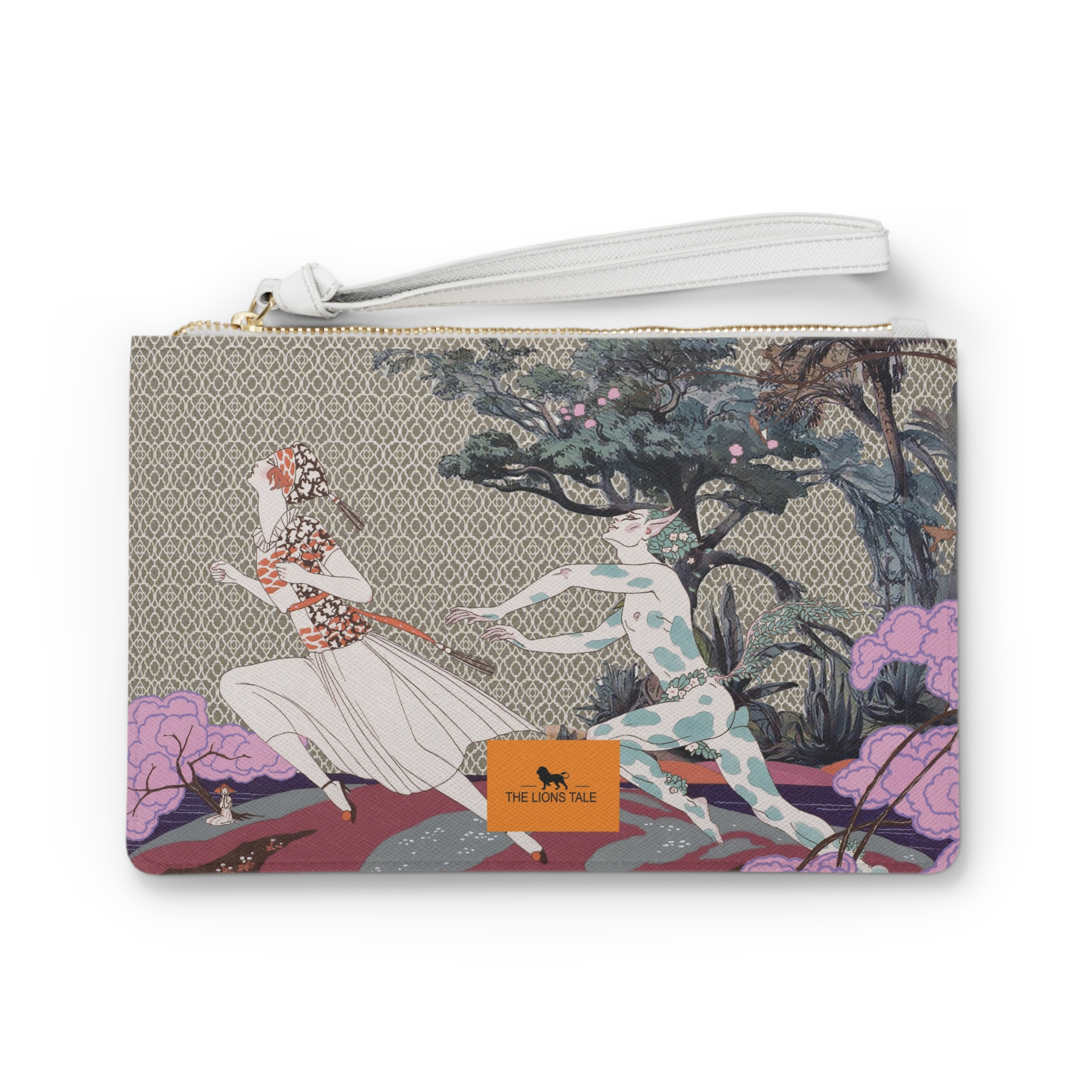 Illustrated Leather Clutch ‘Catch me if you Can’ Steffie de Leeuw