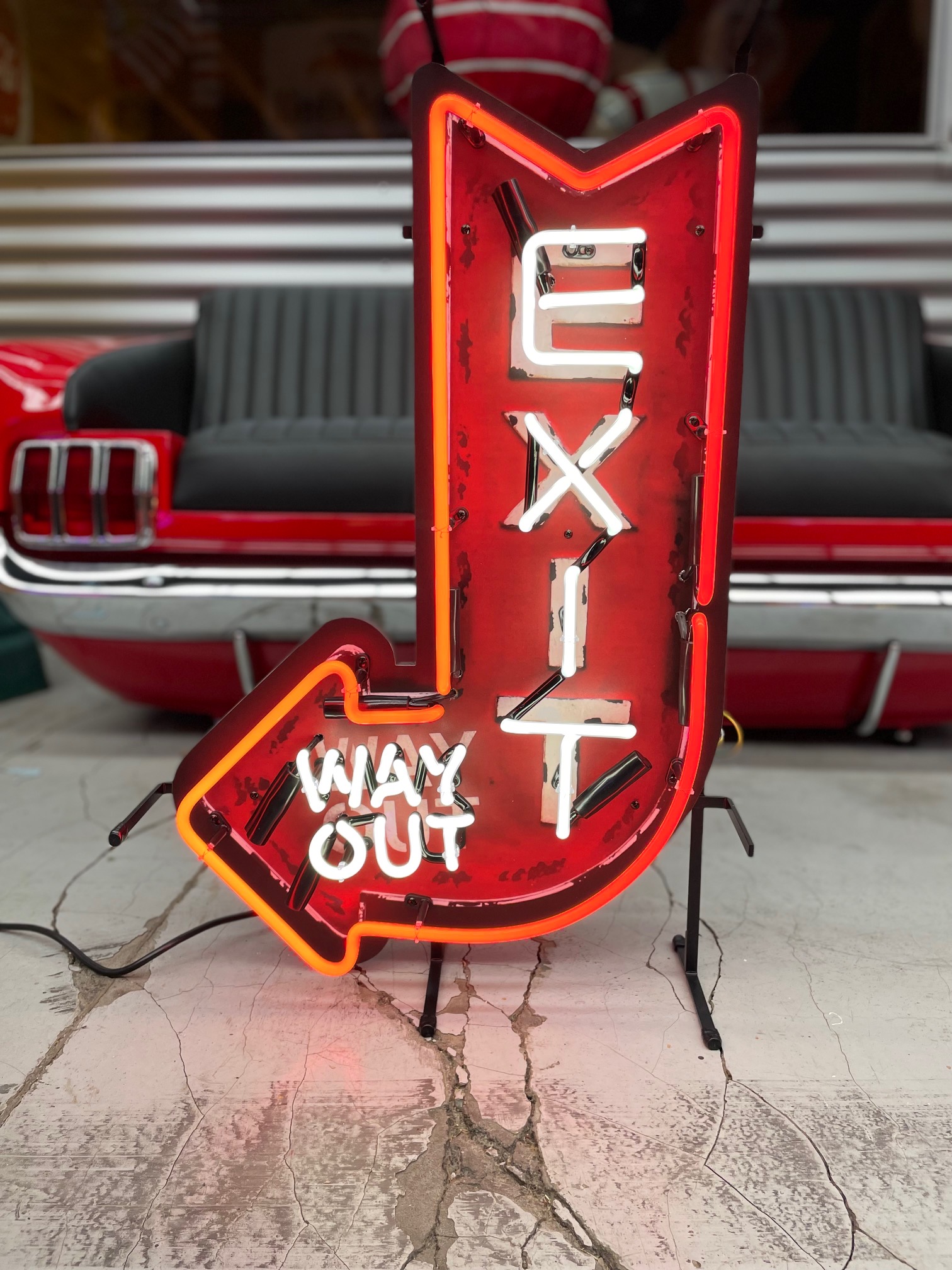 EXIT way out neon sign 70x46cm. StefVintageStore