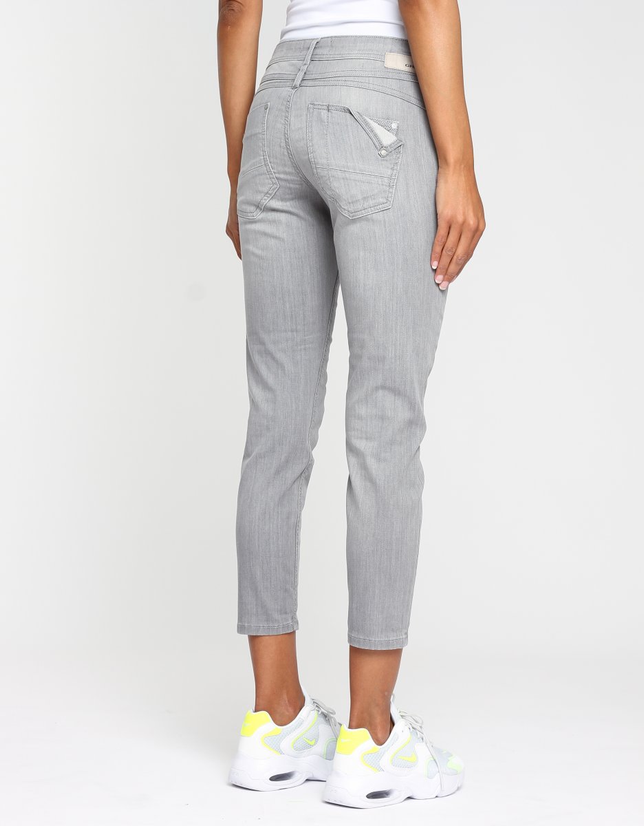 Steingrube Mode GANG Amelie Cropped Relaxed Fit Jeans Class Mid Grey