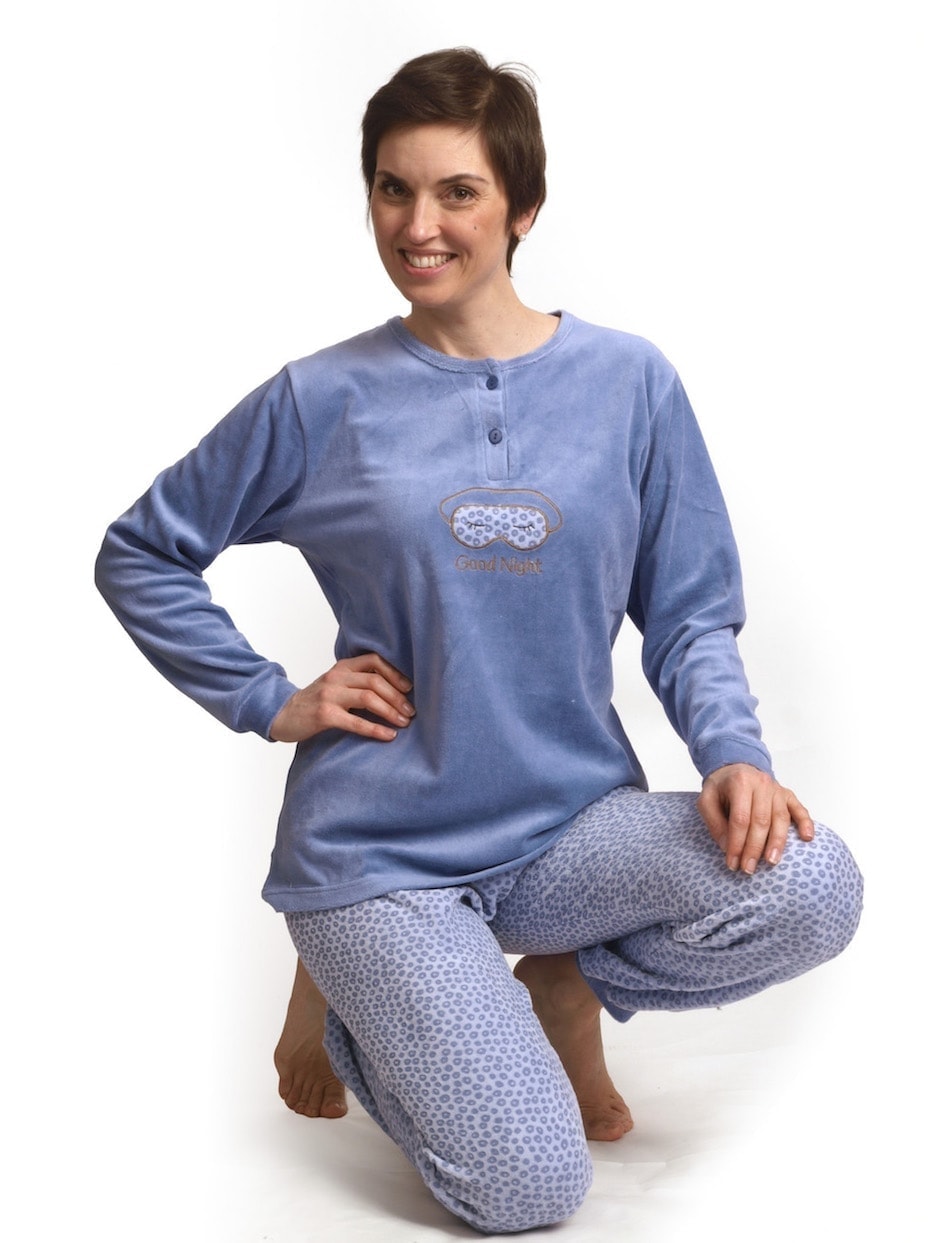 Pyjama Lange Mouwen Dames Good Night Velours - Steleman Textiel