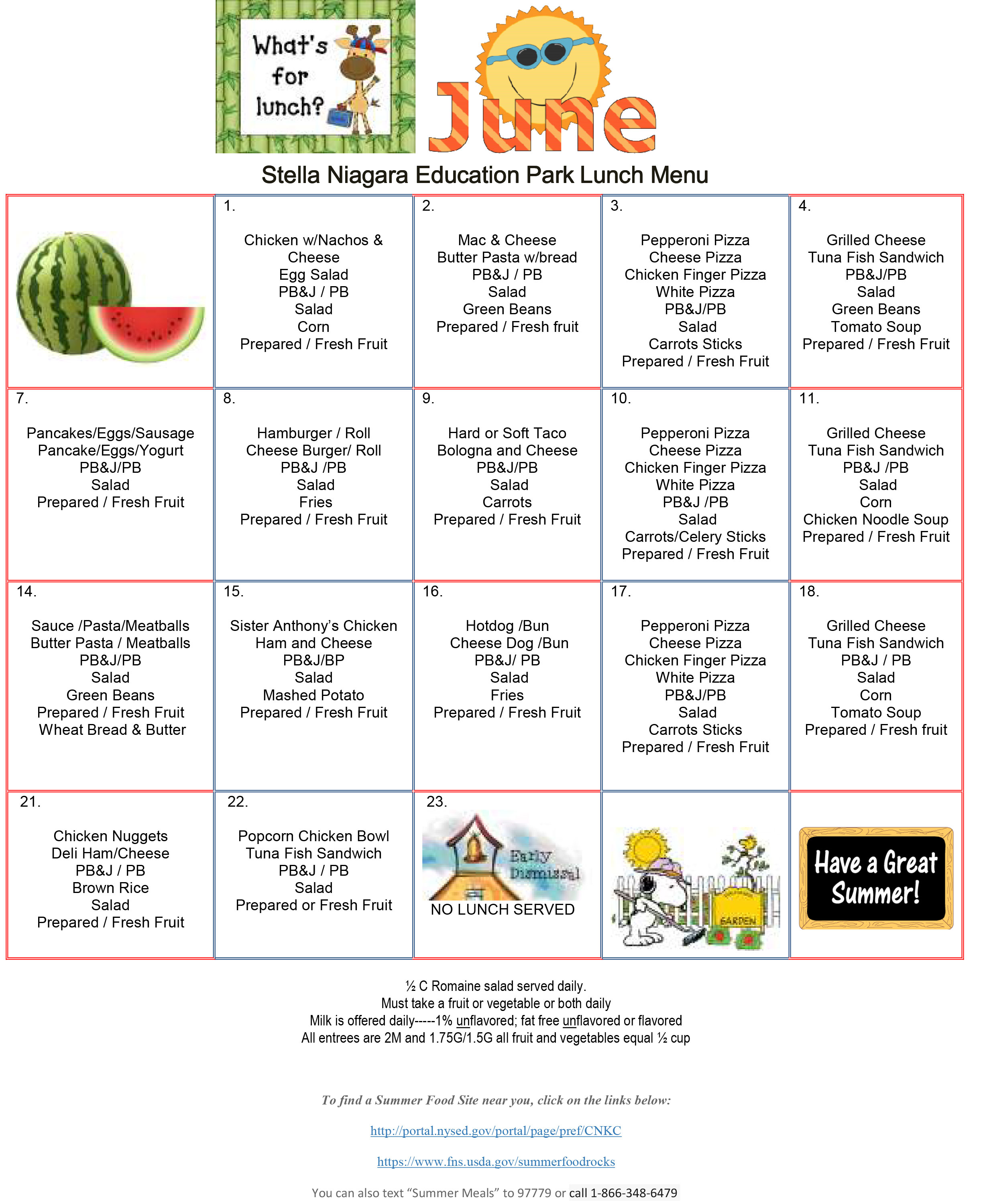 School Lunch Program Stella Niagara Education Park