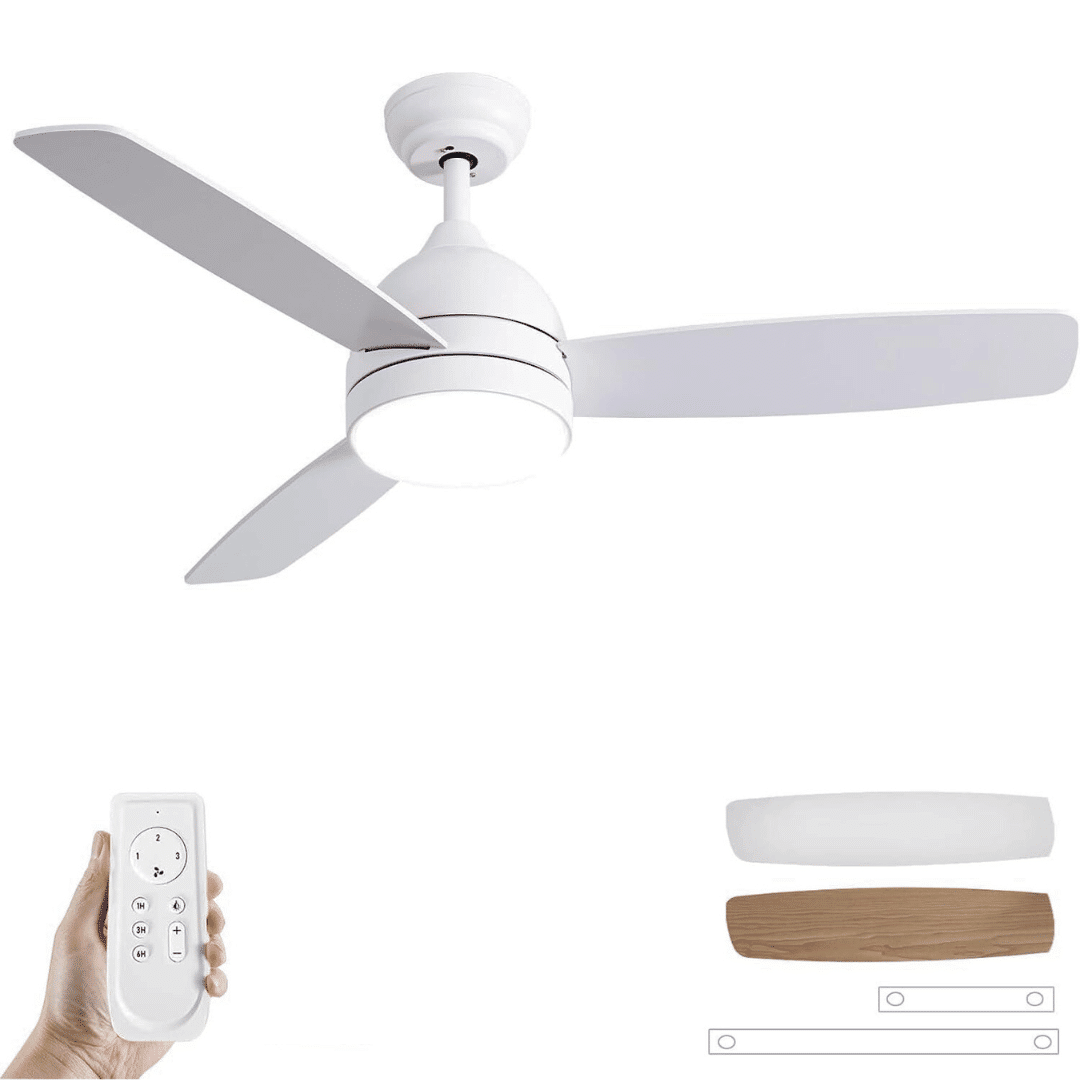 42Inch Ceiling Fan Light with Remote and TwoSided Blades