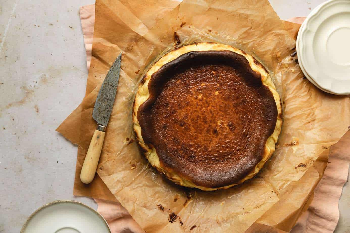 Keto Basque Burnt Cheesecake (GlutenFree, Sugar Free) Stem and Spoon