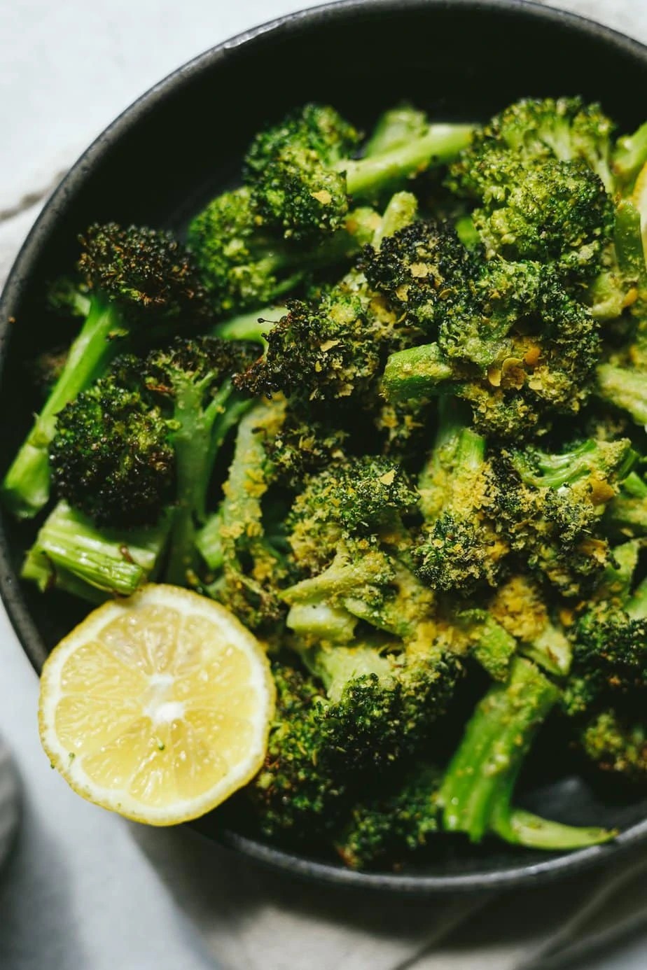 Air Fryer Broccoli with Lemon (Keto, GlutenFree) Stem and Spoon