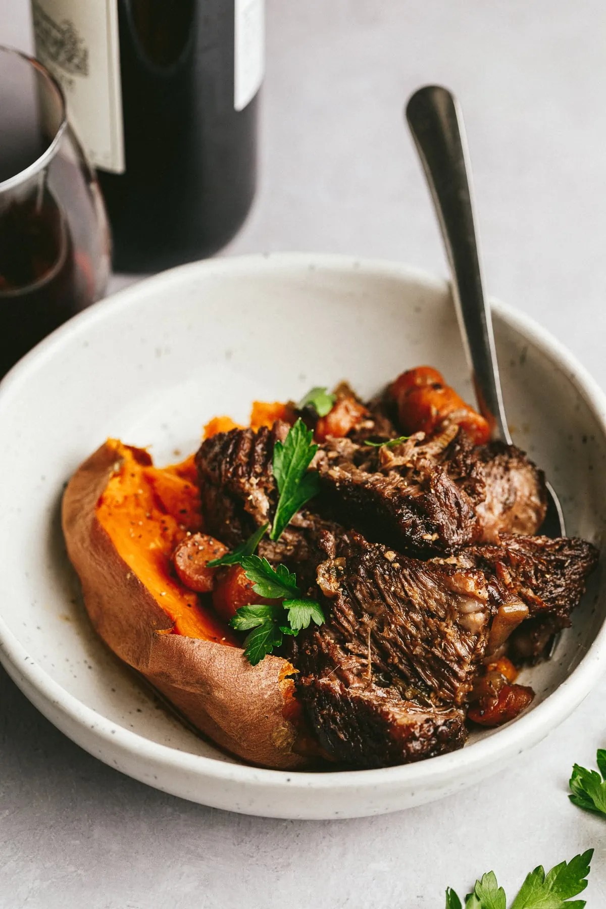 Red Wine Braised Chuck Roast (Low Carb) Stem and Spoon