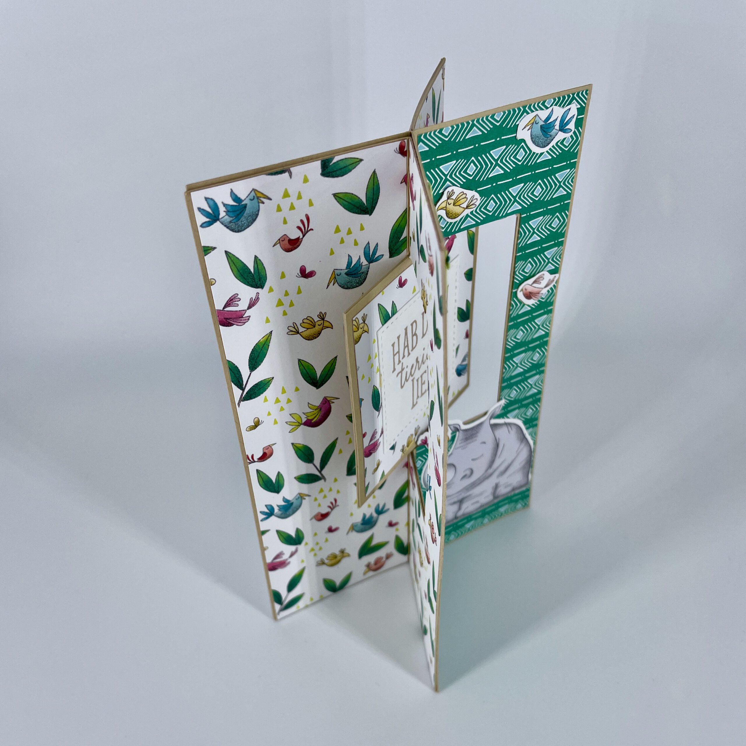 X Karte X Karte Hab dich tierisch lieb Nashorn Stempelitis Shop