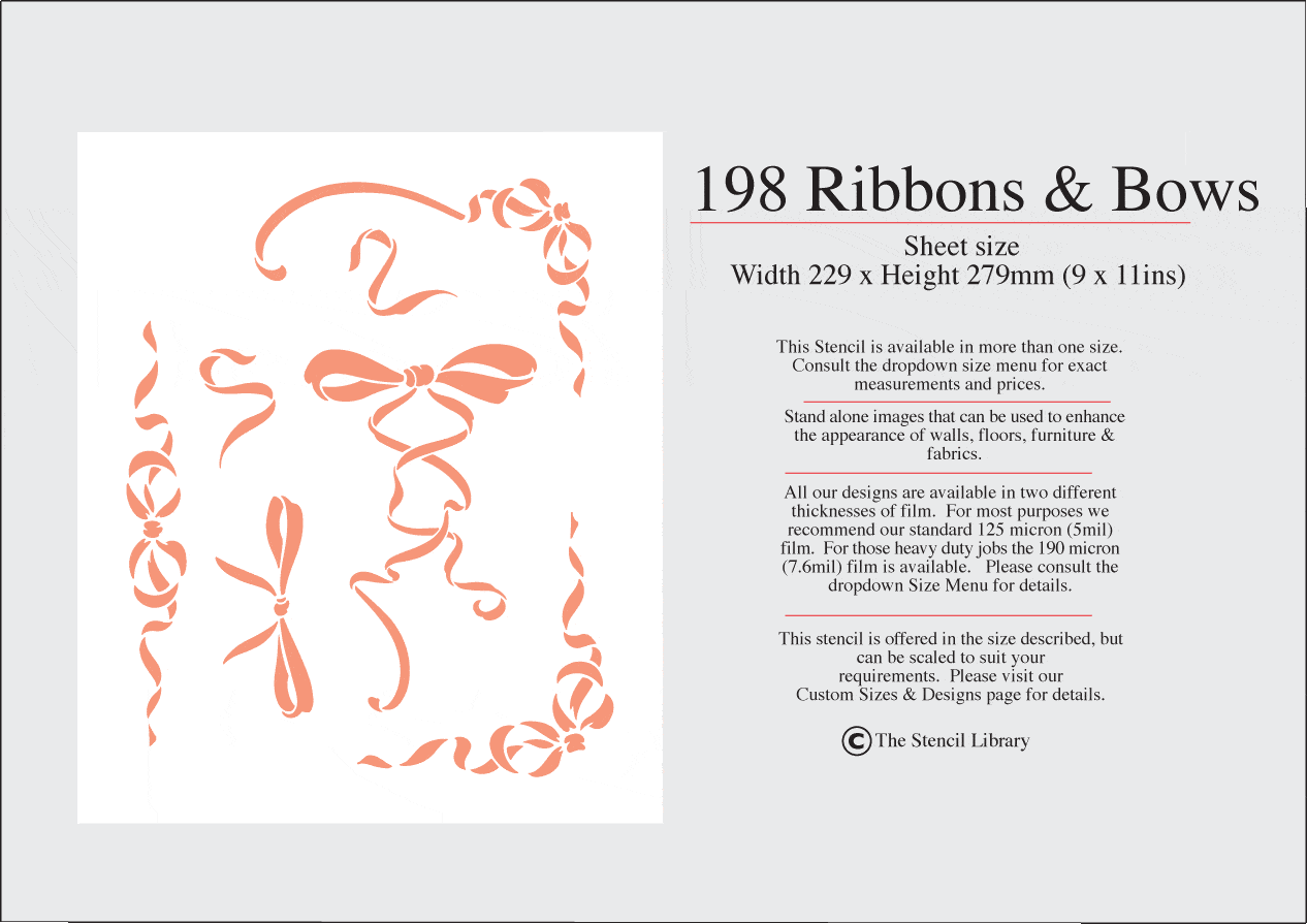 39. 198 Ribbons Stencil Library