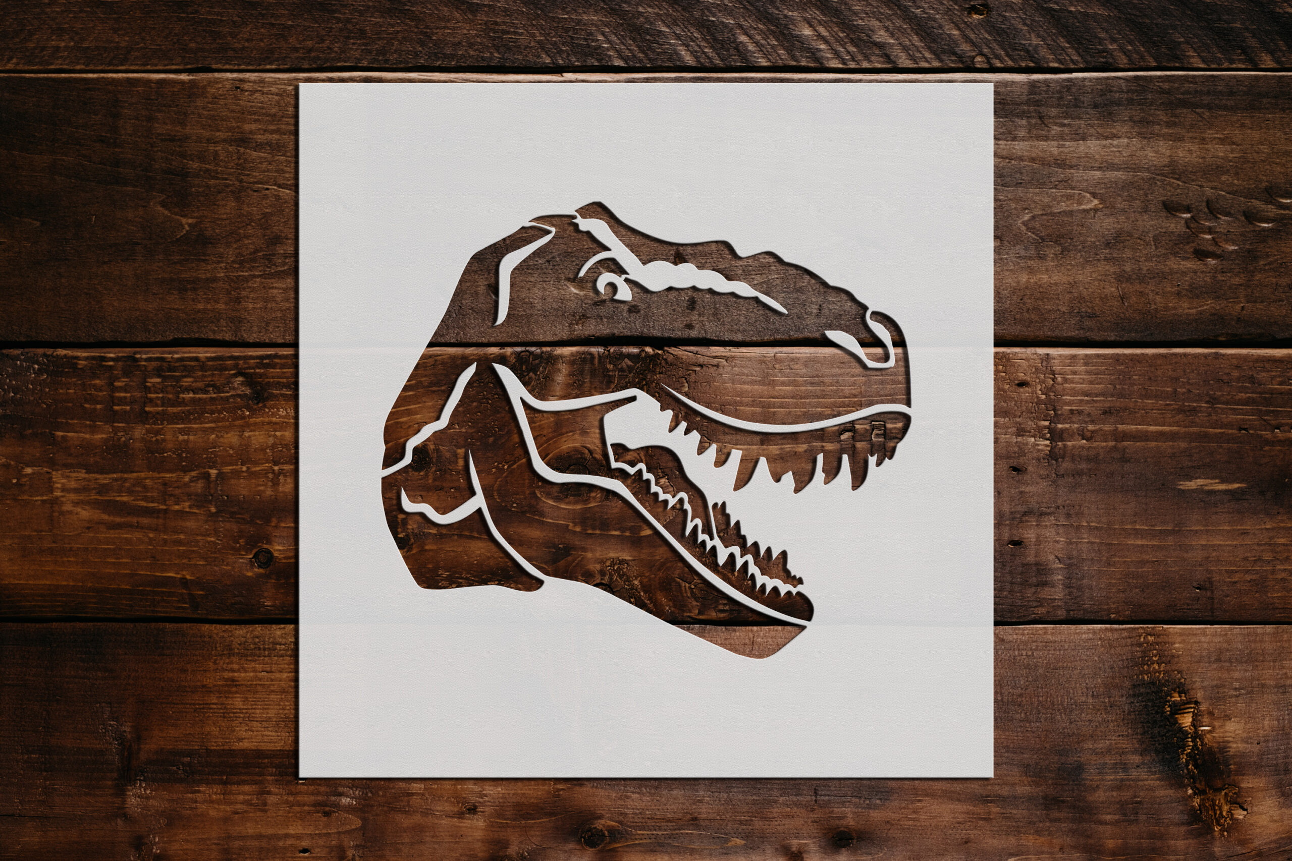 Tyrannosaurus T-Rex Head Stencil - Art and Wall Stencil - Stencil Giant
