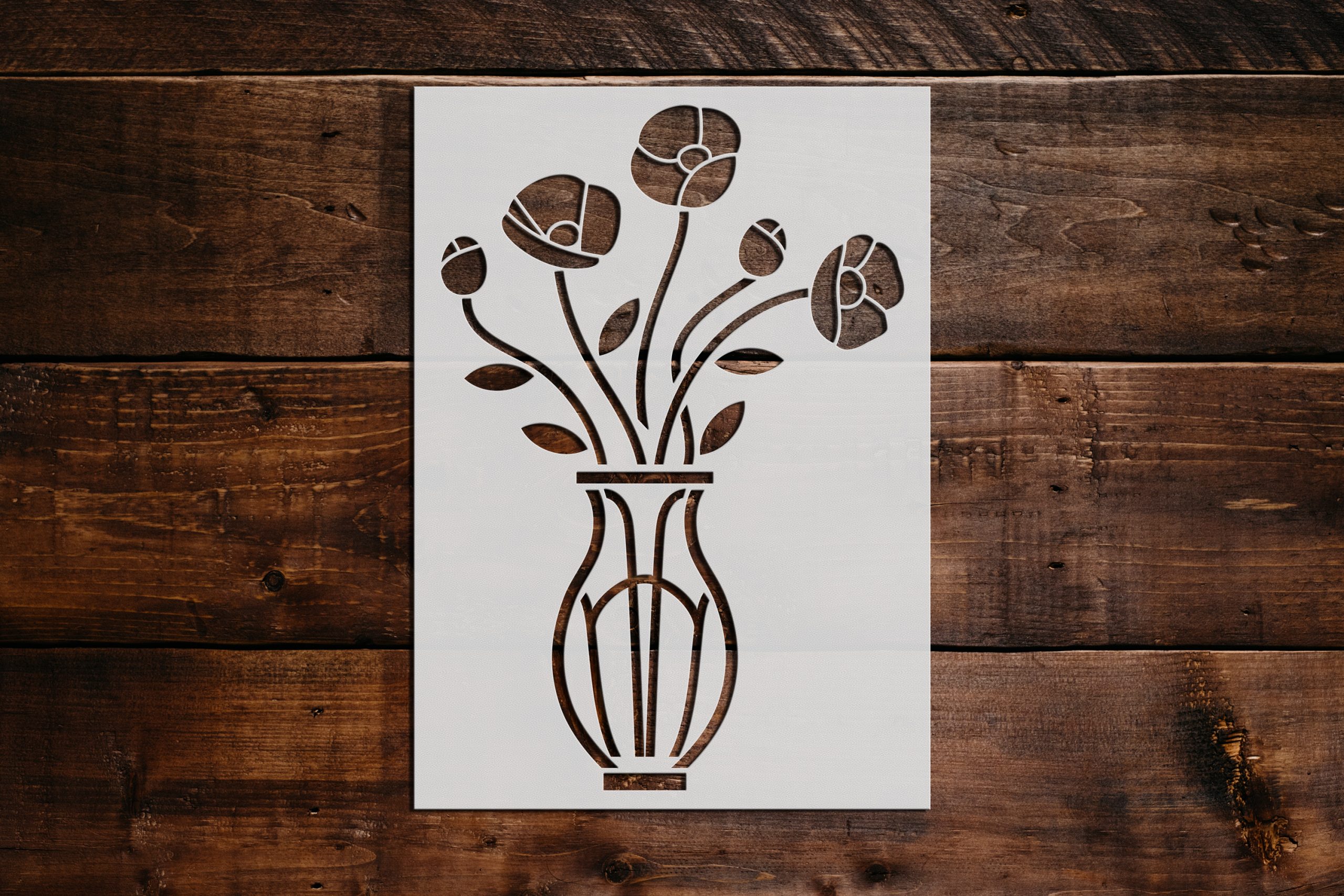 Flowers in a Vase Stencil Art and Wall Stencil Stencil Giant