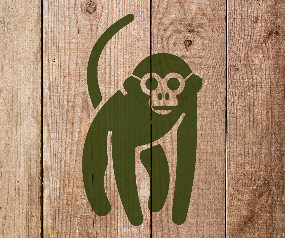 Monkey Stencil Art and Wall Stencil Stencil Giant
