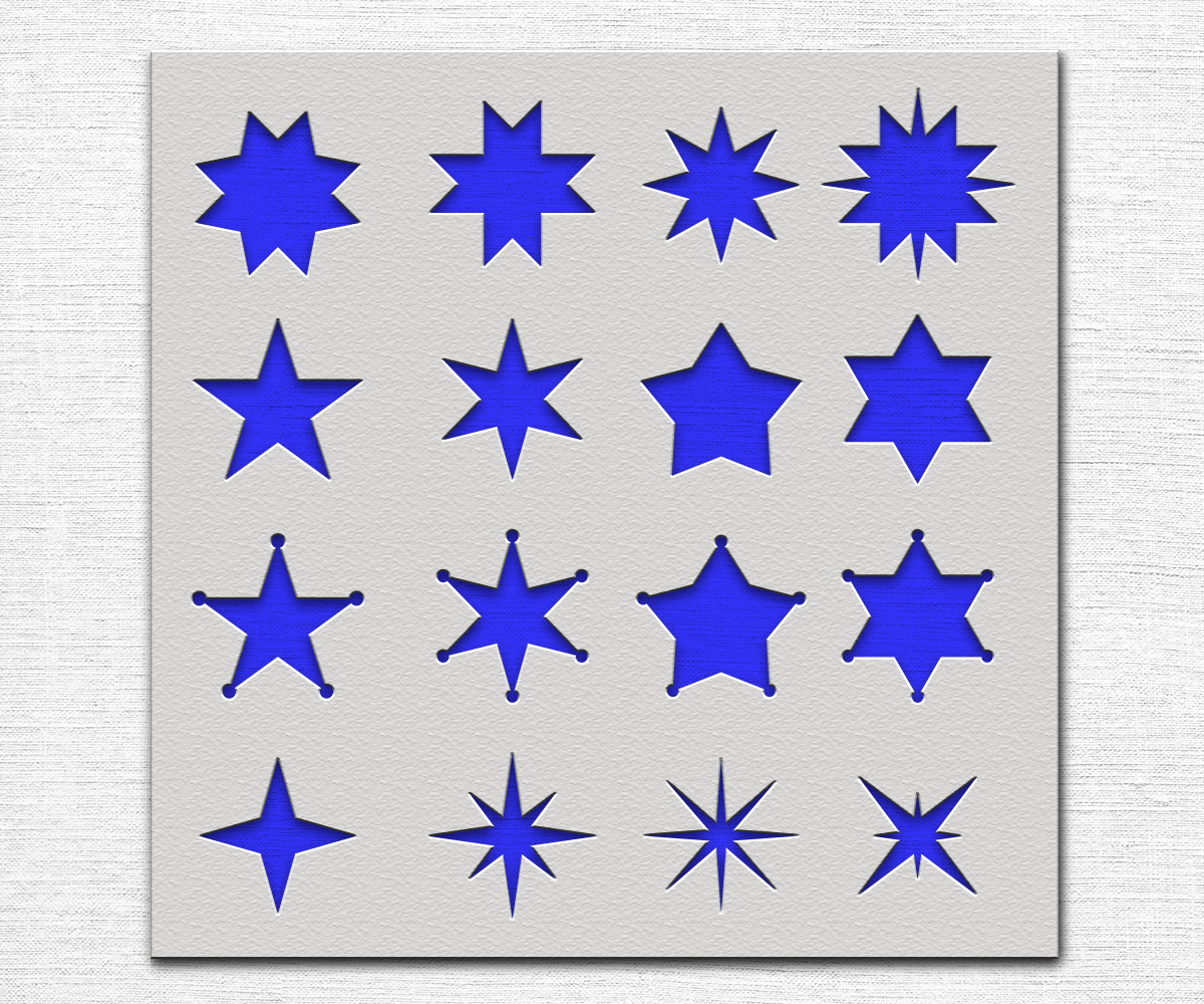 Variety of Stars Stencil Art and Wall Stencil Stencil Giant