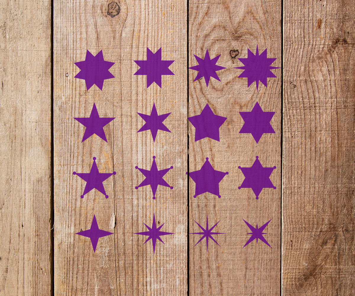 Variety of Stars Stencil Art and Wall Stencil Stencil Giant