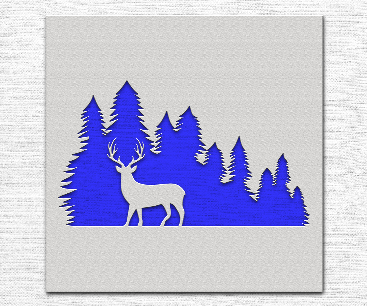 Deer in the Forest Stencil Art and Wall Stencil Stencil Giant