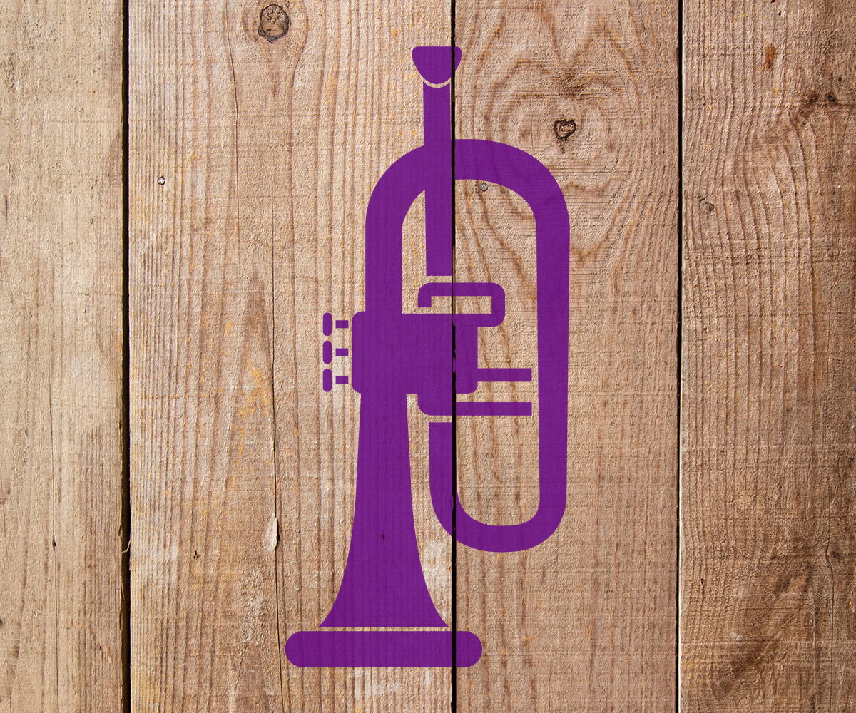 Trumpet Stencil Art and Wall Stencil Stencil Giant Trumpet Stencil Art and Wall Stencil Stencil Giant