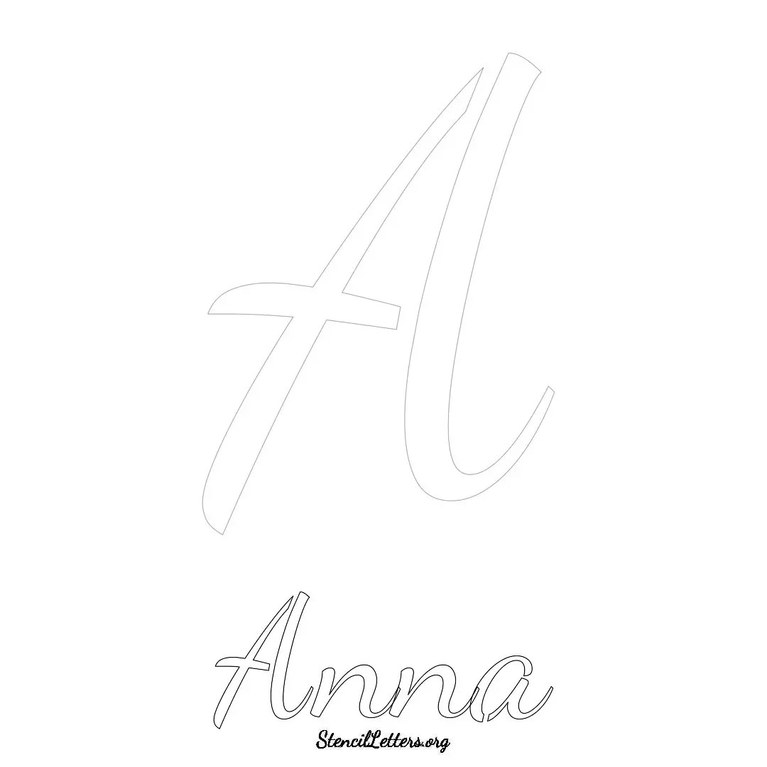 Anna Free Printable Name Stencils with 6 Unique Typography Styles and