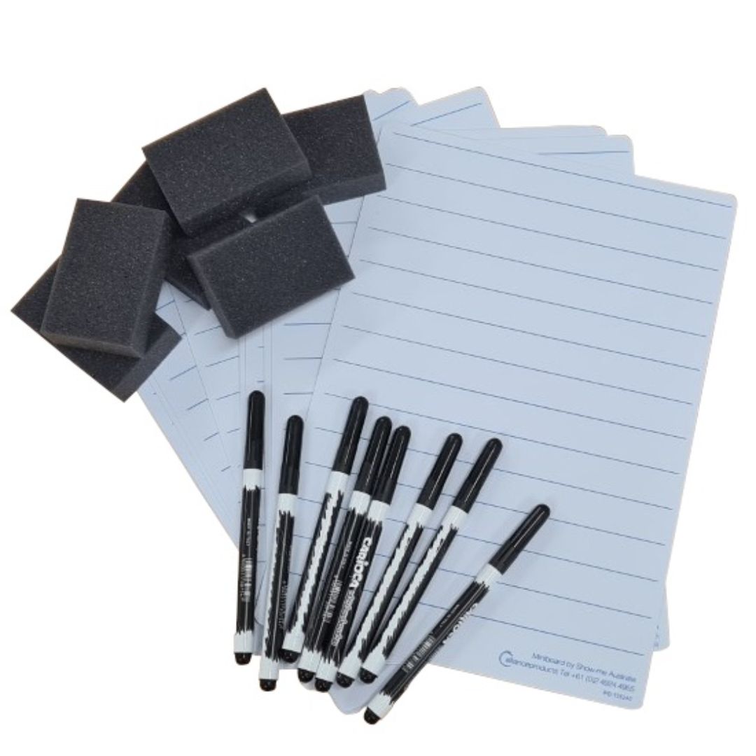 Mini Whiteboards Lined A4 (10pcs) Step4
