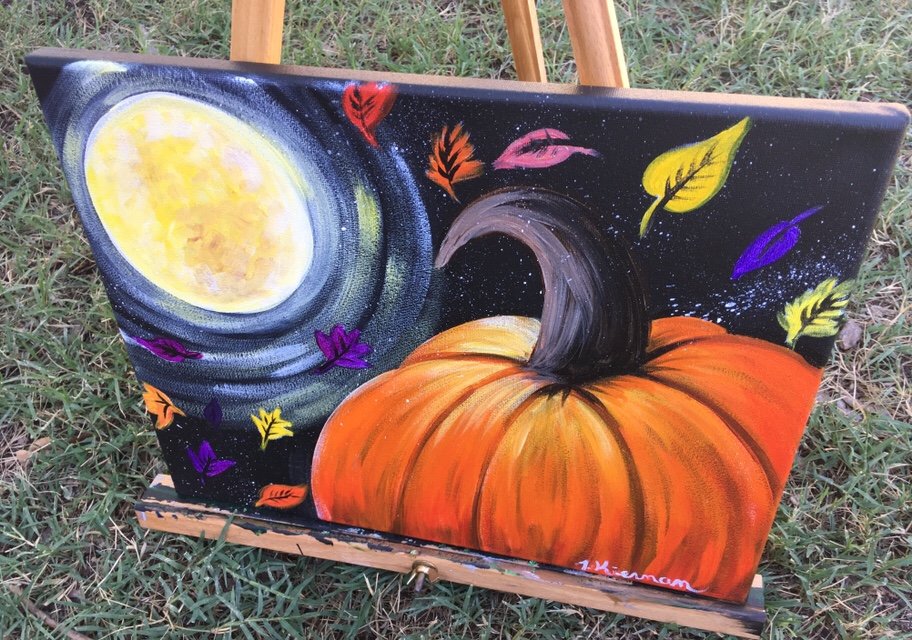 How To Paint A Pumpkin Harvest Moon Tracie Kiernan Step By Step
