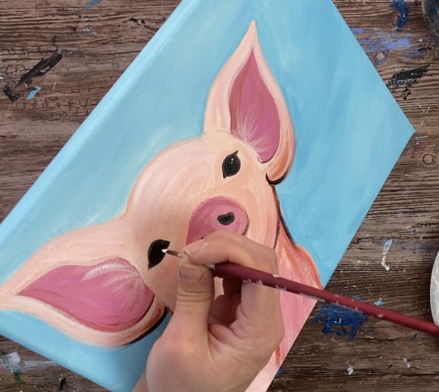Pig Painting Step By Step Acrylic Tutorial For Beginners