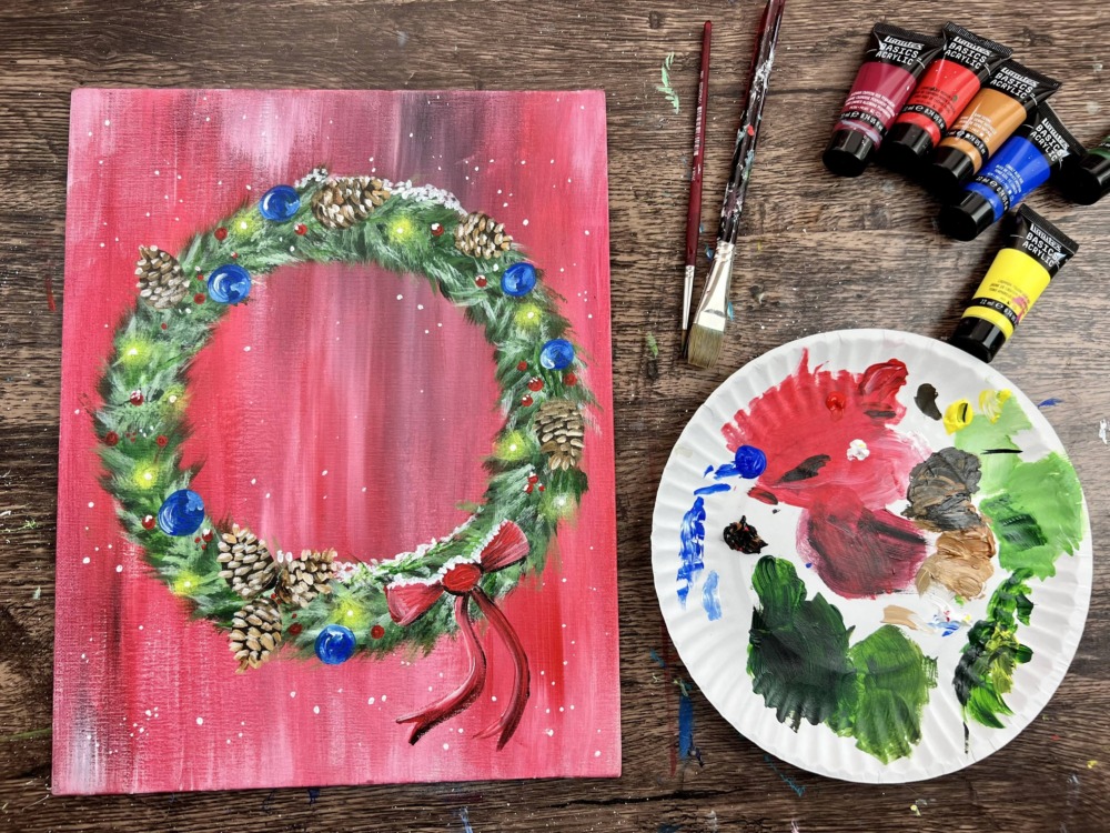 How To Paint A Christmas Wreath - Tracie Kiernan - Step By Step Painting