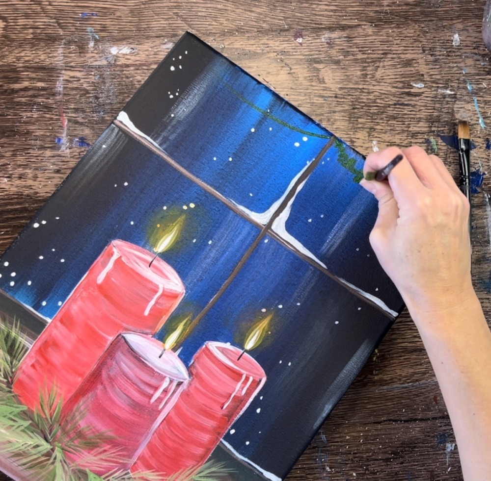 How To Paint Christmas Candles Acrylic Painting Tutorial Step By