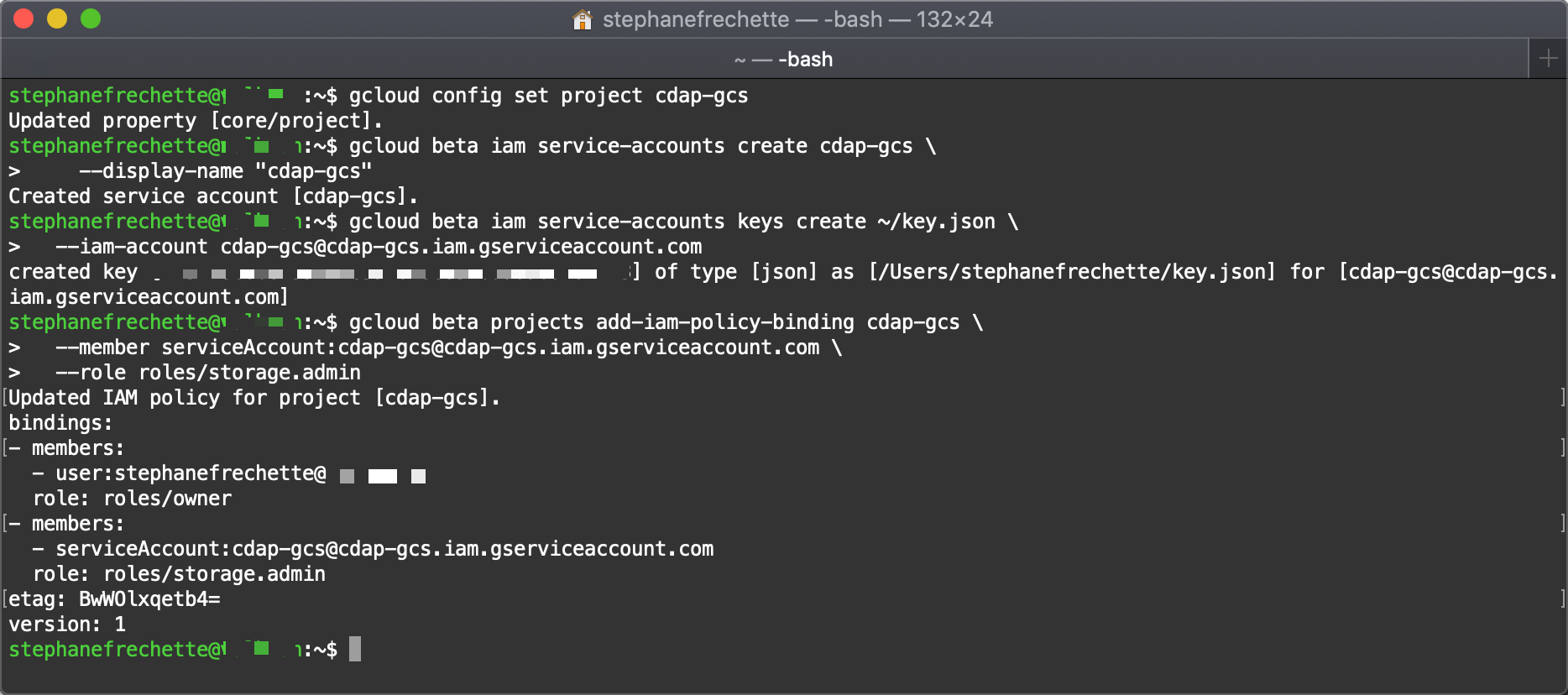 Creating a Google Cloud Platform service account key · Stéphane Fréchette
