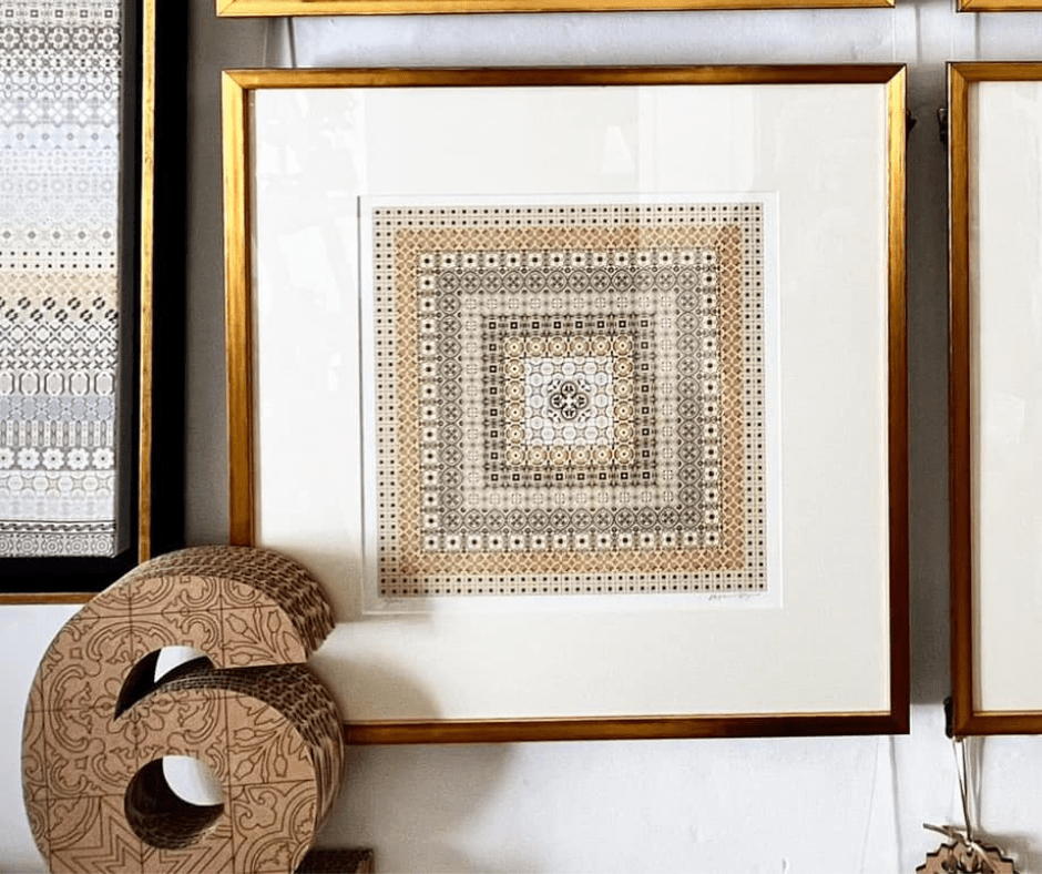 Tile Tapestry in Yellow Square Limited Edition Print Stephanie Malta