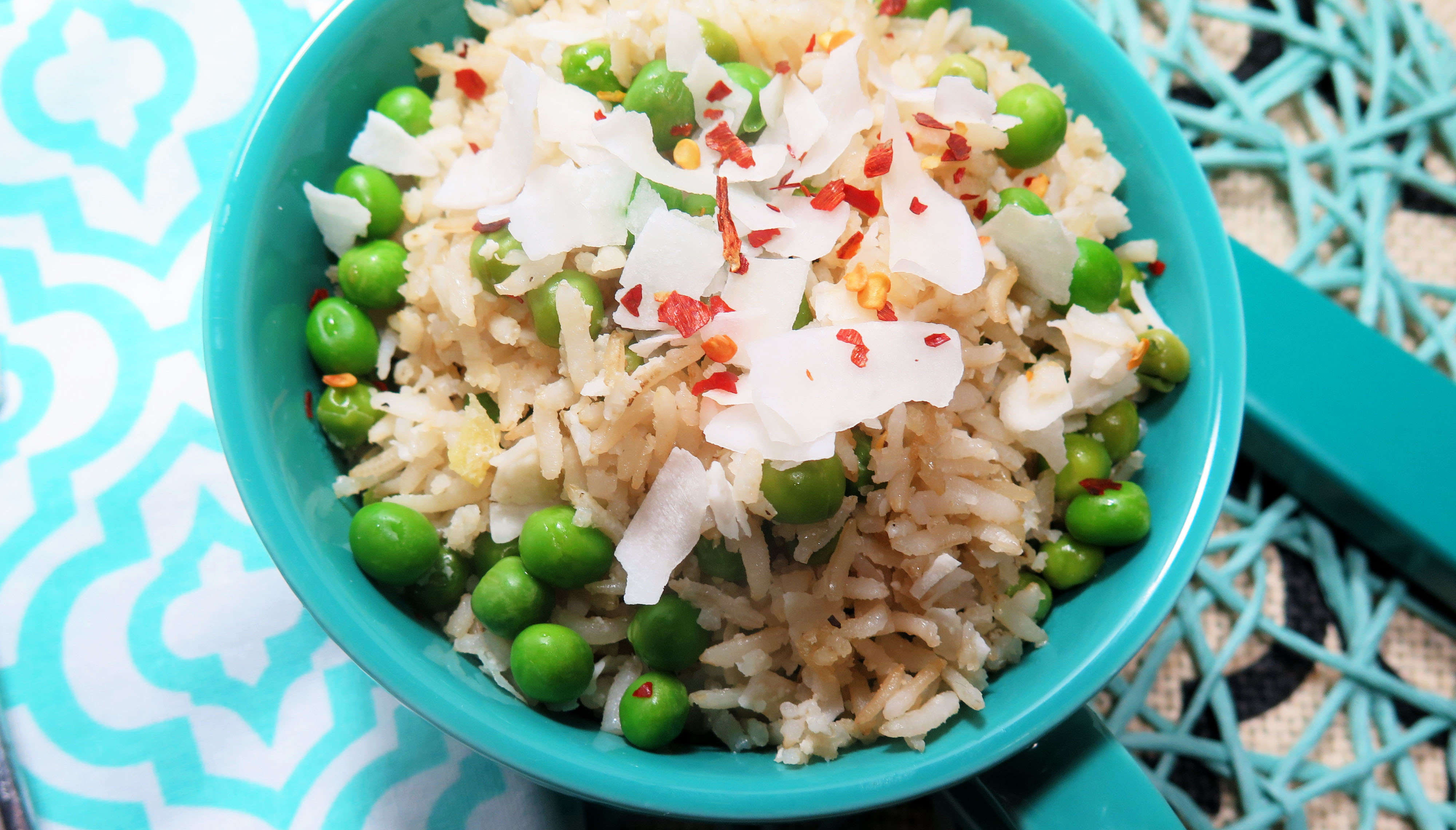 Coconut Ginger Rice with Peas Apples for CJ