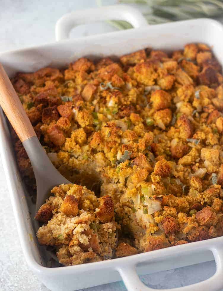 Cornbread Stuffing Recipe (Gluten Free, Easy) Apples for CJ