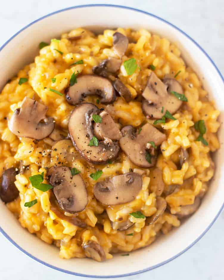 Creamy Mushroom Risotto (Gluten Free, Vegetarian) Apples for CJ