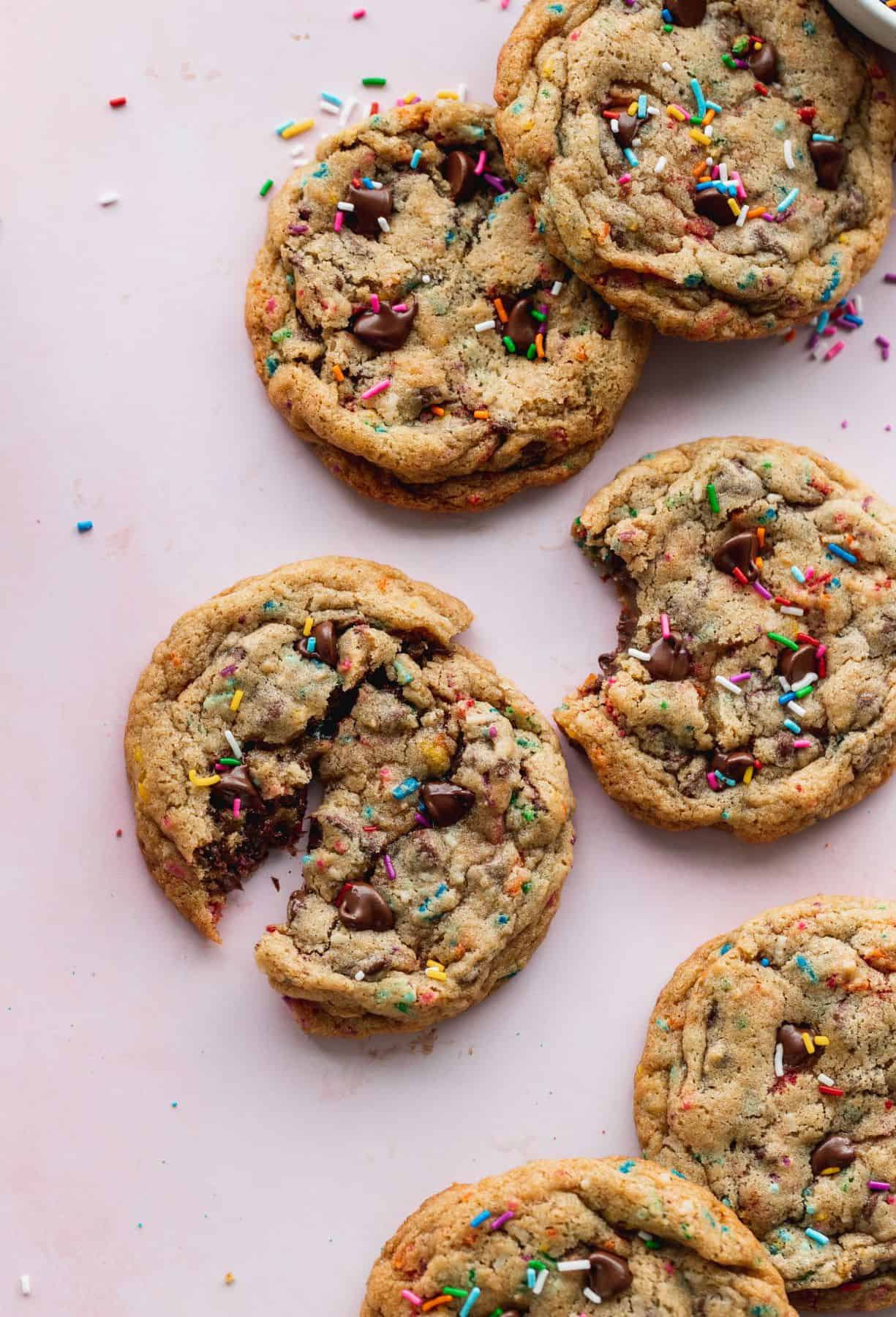 Rainbow Sprinkle Chocolate Chip Cookies Stephanie's Sweet Treats