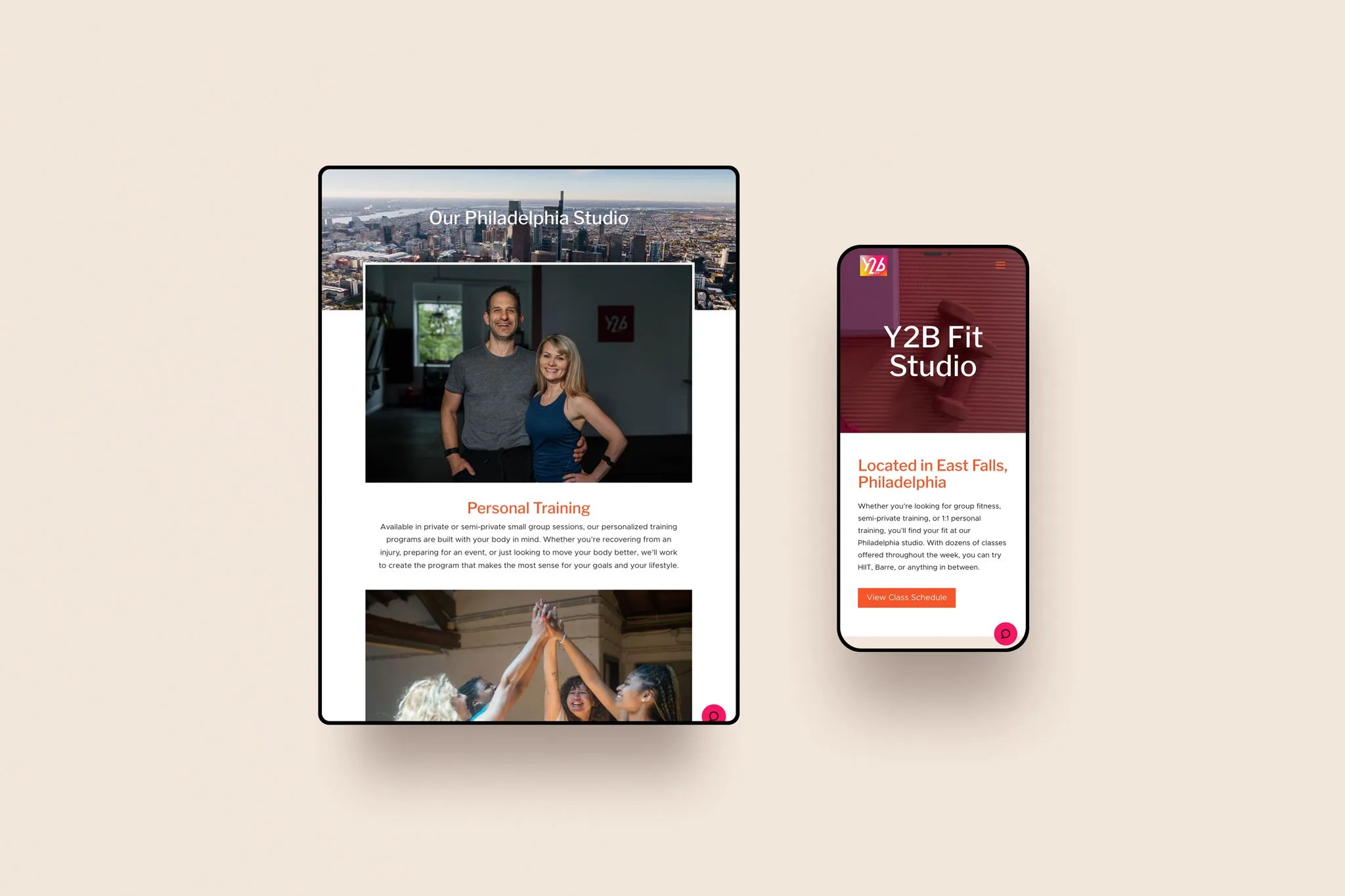 Y2B Fit  Design Case Study for Philadelphia Fitness Studio