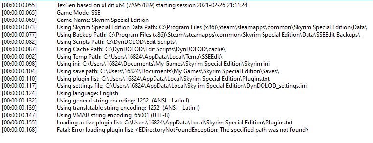 Cannot Run Texgen Or Dyndolod Because Plugins.txt File Is Not Present - General Skyrim Se Support - Step Modifications | Change The Game