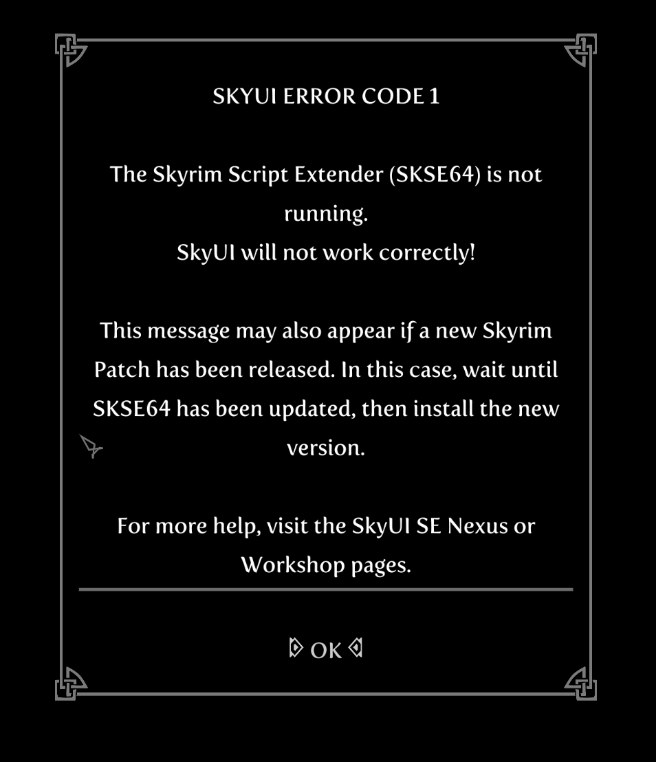Errors with SKSE Step Skyrim SE Guide Step Mods Change The Game