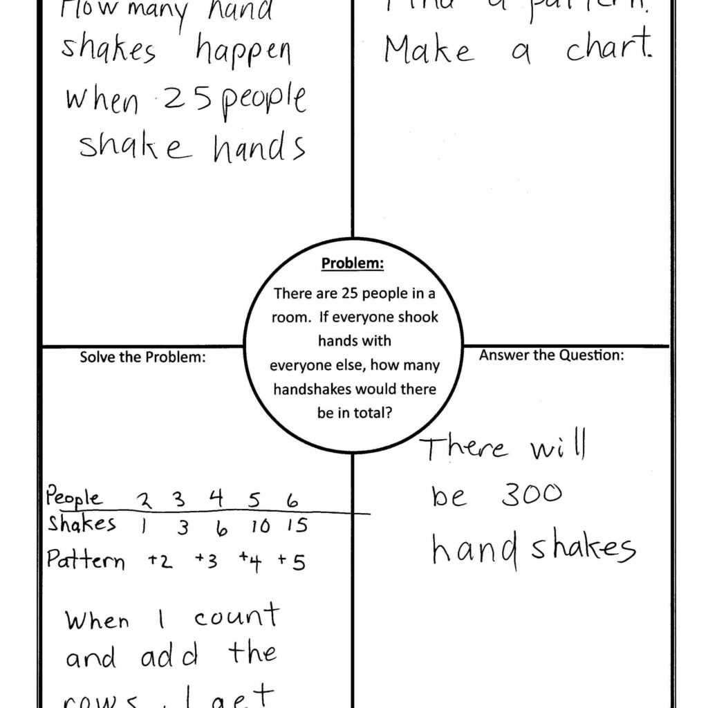 Blank Four Square Writing Template Sample Design Templates