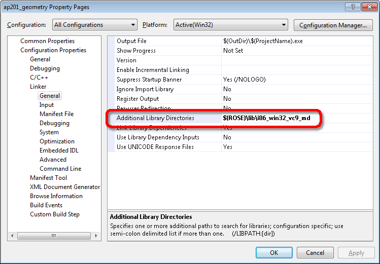 Visual Studio 2005/2008 C++ Project Settings